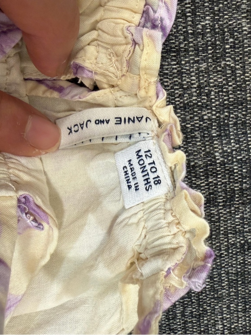 Jamie and Jack Floral Lavender and Cream Ruffle Dress - Picture 3 of 3